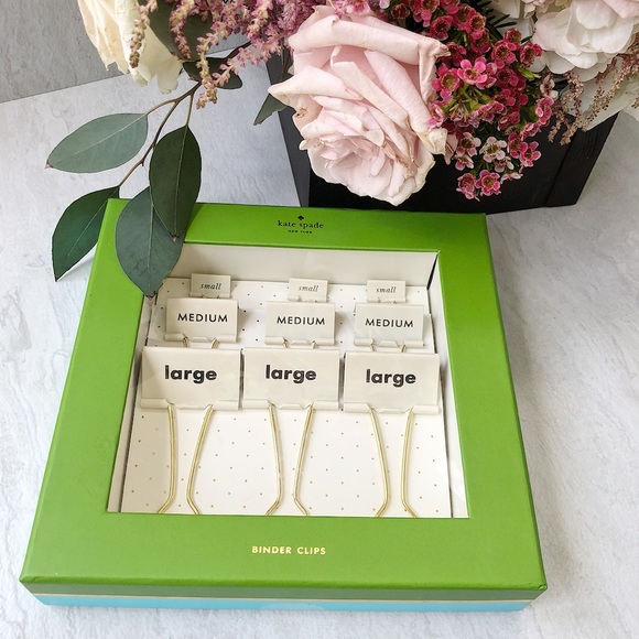 kate spade Other - kate spade set of 9 Binder Clips